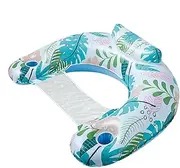 Floating Pool Chair with Cup Holder - Inflatable Pool Chair, Single Layer PVC Mesh Floating Chair, Pool Float for Adults, Large Size for Water Leisure