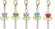 [Ipotkitt] Assorted Keychains Glass Flower Mushroom Star Cheery Keychains for Phone Bag Car Festival Hanging Decoration