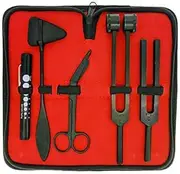 Limited Edition - Full Tactical Black - Grudge Style Set of 5 pcs Reflex Percussion Taylor Hammer + Penlight + Tuning Fork C 128 C 512 + Bandage Scissors 5.5"