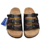 SKI3 BIRKENSTOCK FLORIDA 男/女經典軟木亞光黑色拖鞋 34-46