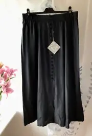 Vintage New Look Black 100% Silk Skirt, NOS, Size: 14, Rebecca Sheldon