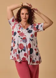 [TS] Taking Shape Foil Bardot Bamboo Crush Top Size 28 in Print - Plus Size Women's Tops & T Shirts Print
