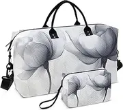 [ZRYSMY] Duffel Bag for Traveling, Flower White Closeup Travel Bag Gym Bag, with Multiple Interior Pockets Shoulder Weekender Bag for Women Men with Toiletry Bag 20.5L x 1.9W x 13.8H, Multi-Colored, one