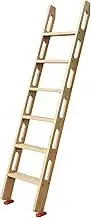 Bed Ladder Natural Wooden Attic Ladder with Hollow Out Armrest Bunk Ladder Home Leaning Ladder Rack for RV Bunk Bed Dormitory