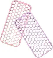 BATHVEVE 2Pcs Heat Resistant Silicone Mat for Curling Iron Flat Iron Non Slip Hair Tool Holder for Counter Use Portable Durable Hair Styling Accessory