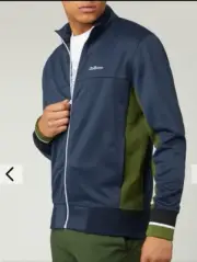 Original Ben Sherman Sweat Shirt Blue Navy And Green Full Zip Up Size Small