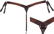 Jeereal Working Tack Breast Collar,Heavy Oil Harness Leather Breast Collar, Western Horse Headstall Breast Collar Set (Brown)
