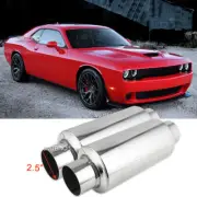 2X2.5"In/Out Performance Mufflers Resonator Stainless Steel For Dodge Challenger