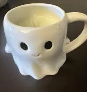 Target Hyde And Eek Halloween 2023 Stoneware Ghost White Mug Candle 14.6 oz