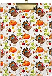 Thanksgiving Pattern Autumn Harvest Pumpkin Bulk clipboards Transparent for Football Coaches Size 9 x 12
