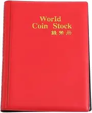 Coin Album,120 Pockets 10 Pages World Coin Storage Folder Album for Collectors Red-Type AlvinliteHome