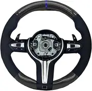 Fiber Blue Stitching Steering Wheel With Paddles Button Assembly Accessories Compatible With BMW 3/5 Series(3 Series)