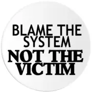 Blame The System Not The Victim - 25 Pack Circle Stickers 3 Inch - Slogan