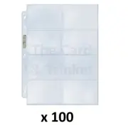 100 Ultra PRO 8-Pocket Binder Album Folder Pages Coupon Phone Cards 69 x 98mm