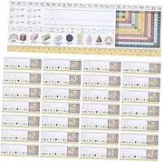Homoyoyo 50pcs Desk Nameplates Classroom Name Tags Waterproof Multipurpose Students Name Tags with Multiplication Fractions Ruler and Shape