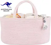 Large Baby Diaper Caddy Organizer for Girl Boy Rope Nursery Storage Bin Basket P