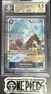 BGS 9.5 One Piece OP04-089 R* Bartolomeo Full Art - English - PRB01 - Graded