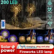 4X 120/150/200 LED Solar Fireworks Light Waterproof Path Lawn Garden Decor Lamp