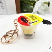 Play Pudding Jell-O Keychain Miniature Icash Yogurt Pudding Ice Cream Pendant So