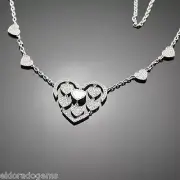 CHOPARD AMORE HEARTS HAPPY NATURAL DIAMOND NECKLACE 817219-1002 18K WHITE GOLD