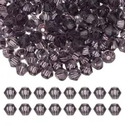 4mm Bicone Crystal Beads, 400 Pcs Glass Faceted Spacer Bead, Lavender