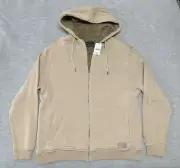 Cotton On Sweater Hoodie Adult Large Sherpa Faux Fur Lined Jacket Brown Coat L