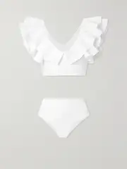 [Maygel Coronel] Maygel Coronel - + Net Sustain Mila Ruffled Bikini - White - Extended Extended White