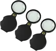 Beaupretty 3Pcs Pocket Style Magnifying Glass Durable Observation Magnifying Lens with Protective Cover for Reading Books Newspapers and