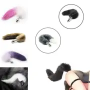 Stainless Steel Exotic Accessories Furry Plugs Fox Tail Insert Plush Binding