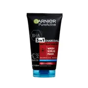 Garnier SkinActive PureActive Intensive 3-in-1 Anti-Blackhead Wash, Scrub and Mask 150ml - Charcoal