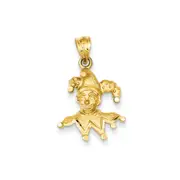 14k Yellow Gold Diamond-Cut Clown Charm