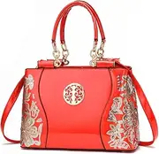 [SMALLBLUER] Women Synthetic Patent Bright Leather Portable Personality Tote Hobo Shoulder Crossbody Clutches Handbags