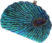 [LIFKOME] 1pc Chic Clutch Bag with Beads and Sequins for Evening Events Peacock Fashion Handbag Elegant Purse for Weddings Parties and Formal Occasions
