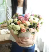 1pc Artificial Wedding Whitepink Hydrangea Flowers Bouquet Party Home Decor Gift