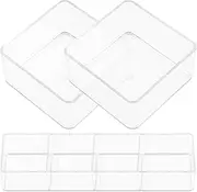 Gatuida 6pcs Drawer Storage Box Plastic Utensil Organizer Small Organizer Bins Drawer Plastic Storage Small Drawer Organizer Bins Pen Tray Storage Drawers Plastic Box Dressing Table