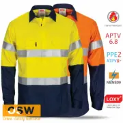 HI VIS FLAME FIRE RETARDANT RESISTANT WELDER CLOSED FRONT COTTON SHIRT XS-6XL