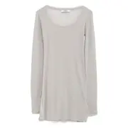 [Gimaguas] Gimaguas Bahmon Scoop-neck Long-sleeve Mini Dress XS GREY