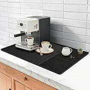 Silicone Drying Mat Coffee Machine, 61 x 40.5 cm Underlay Coffee Machine, Dish Drying Mat, with 19 x 40 cm Drying Mat, Sink Drying Mat for Kitchen Bar Mat
