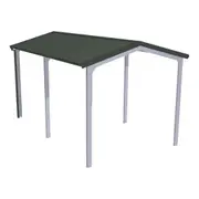 Stratco Domestic Gable Roof Single Car Shed Without Walls 2.95 x 6.15 x 2.4m Slate Grey