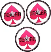BRIGHTFUFU 3pcs Dealer Press Card Gambling Game Accessory Poker Game Tokens Number Chips Poker Gambling Tokens Poker Game Accessory Poker Dealer Puck Button Double Sided Game Markers Acrylic