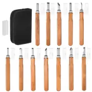 12pcs Carbon Tool Steel Wood Carving Tools Knife Set with Whetstone Canvas Bag