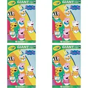 4x 18pg Crayola 30x47cm Peppa Pig Giant Colouring Pages Activity Kids 3y+