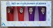 DC Comics Originals Set of 4 Coloured Glasses, Joker Harley Quinn New