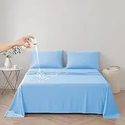 DUJUIKE 100% Waterproof Protective Blanket or Liner for Bed, Mattress Protector for Bed, Reusable Underlay, Bed Sheet Protector (Sky Blue, Cal King/King 230 x 250 cm)