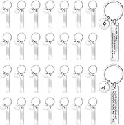 30 Pcs Engravable Metal Keychain Blanks Metal Stamping Blanks for Engraving Stainless Steel Blank Key Ring Tags