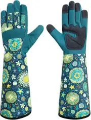 Gardening Gloves for Women,Long Floral Print Garden Rose Cactus Pruning Thorn-Pr