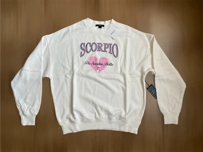 Forever 21 Scorpio Sensitive Hottie Terry Pullover | White | Women’s Size S