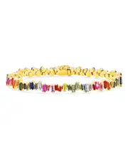 Suzanne Kalan 18K Rose Gold Fireworks Rainbow Sapphire Bracelet