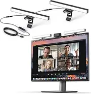 [HumanCentric] Video Conference Lighting - Webcam Light for Streaming, LED Monitor and Laptop Light for Video Conferencing, Zoom Lighting for Computer, Replace Ring Light for Zoom Meetings, Double Kit