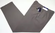 Ralph Lauren Dress Pants Brown EASTPDGXD693 Comfort Flex Flat Front $79